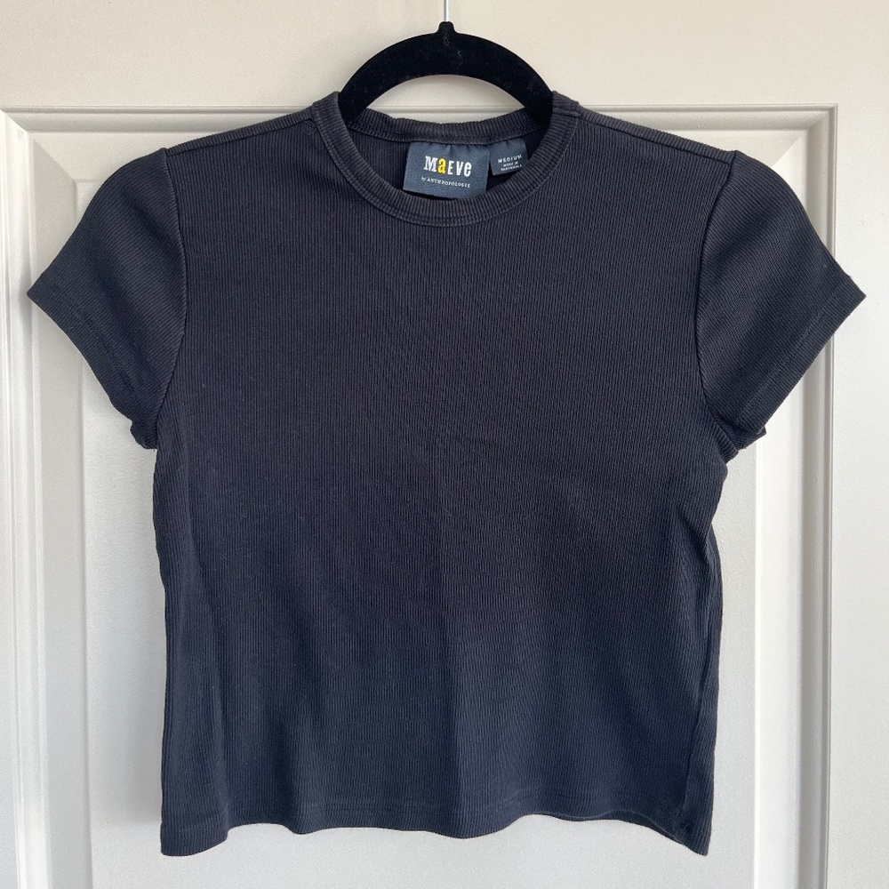 Anthropologie The Blair Baby Tee by Maeve: Cropped Edition